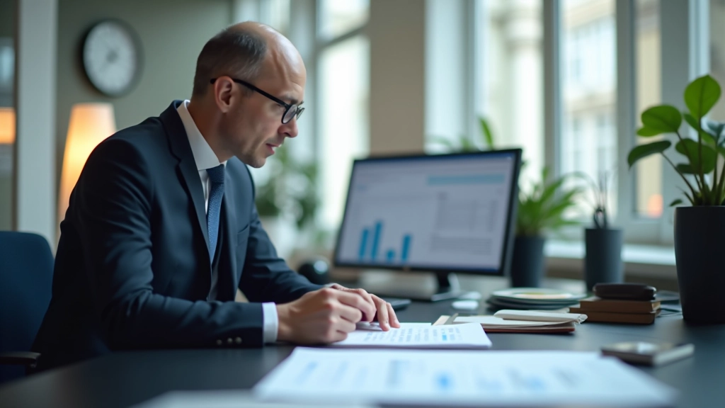 Odborný analytik pracující na analýze měnové politiky